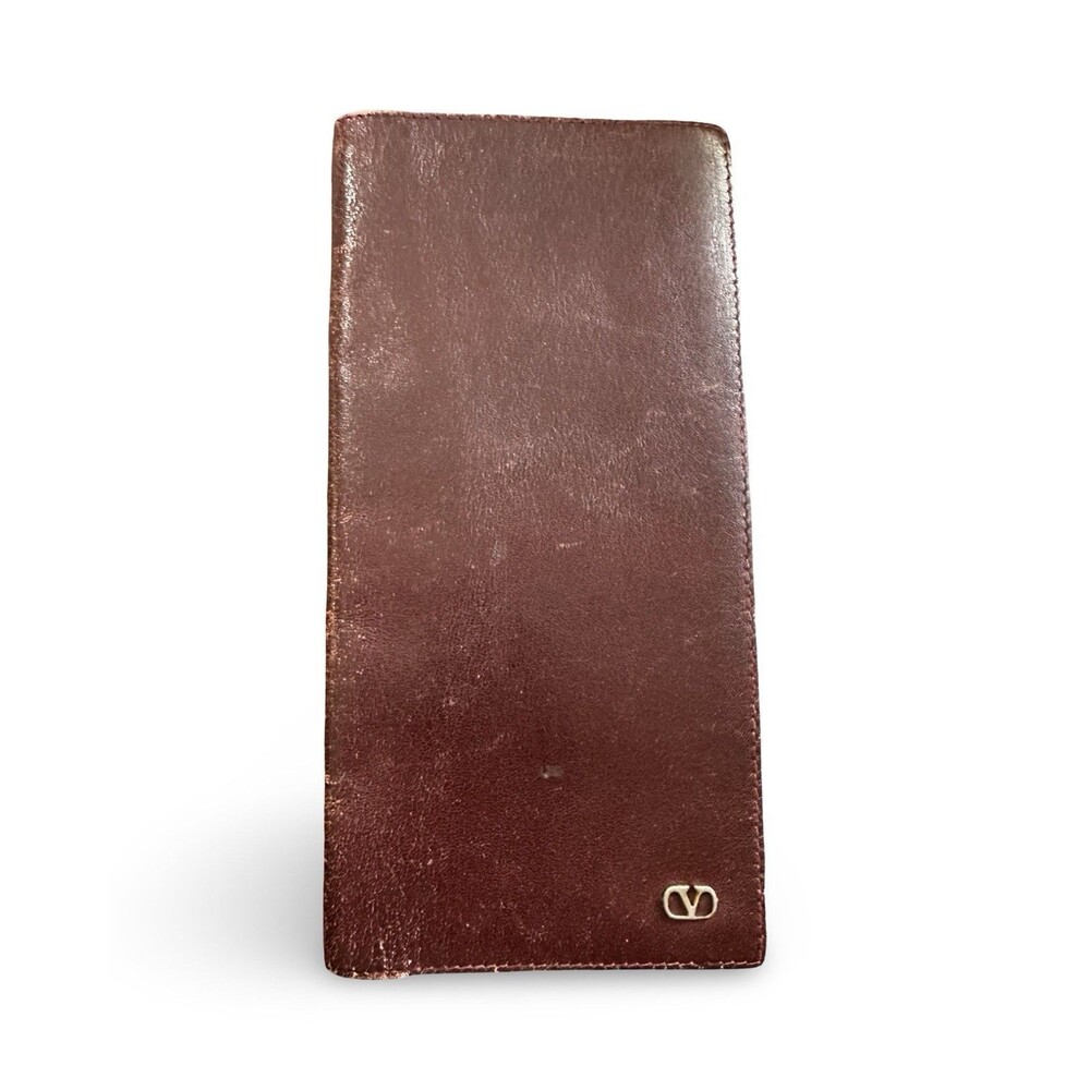 Valentino burgundy bifold Vintage Wallet Unisex